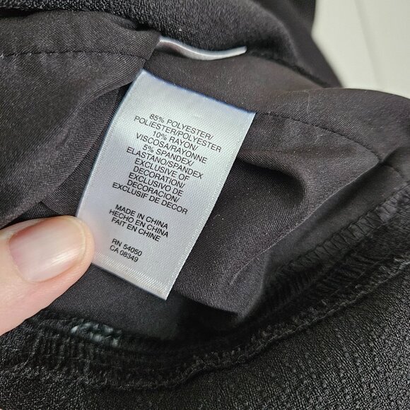 Anne Klein Black Fit & Flare Dress with Faux Leather Accents - Size 6 - Picture 4 of 6